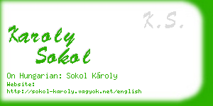 karoly sokol business card